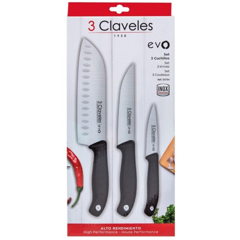Набір із 3 кухонних ножів 3 Claveles Evo